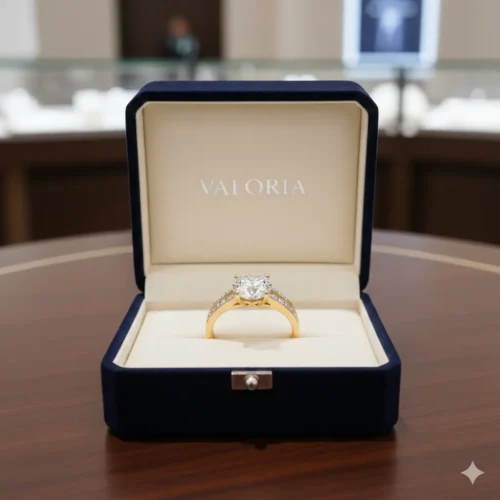 Anillo de oro engastado con diamantes que destacan por su brillo y elegancia. Una pieza sofisticada creada para realzar la belleza y el estilo en cualquier ocasión.