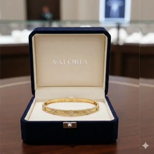 Pulsera oro y cristales